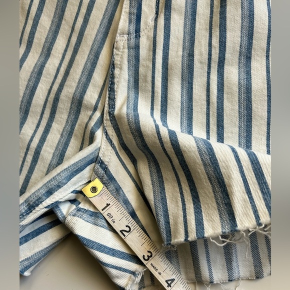 Loft Denim Cut Off Shorts Blue White Stripe Size 10 - Picture 10 of 10